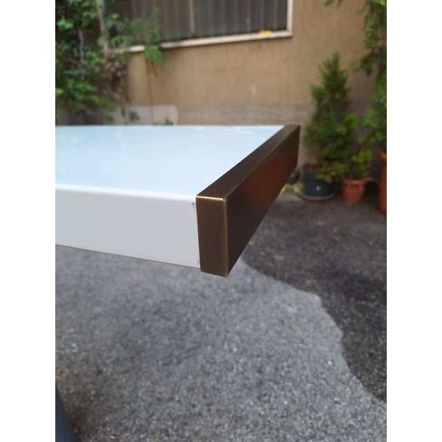 Console in White Lacquer with Cylindrical Plastic Legs by Tresoldi Salvati, 1980s For Sale - Image 3 of 11