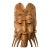 Vintage Chinese-Style Warrior Wall Mask in Hand-Carved Tropical Wood, C. 1960–1980 For Sale
