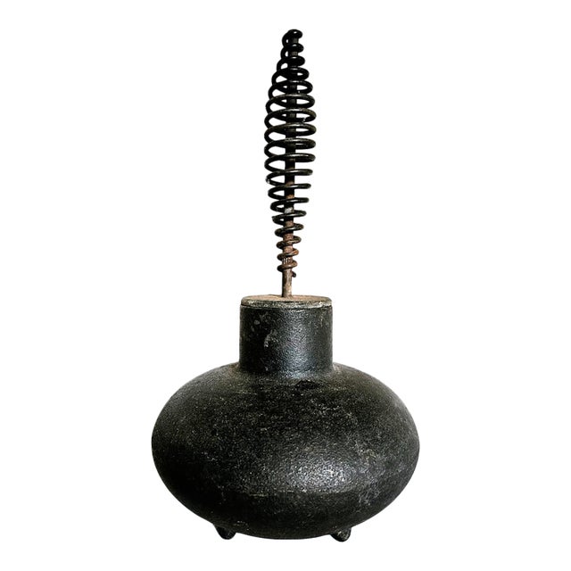 1950s MCM Atomic Authentic Eames Howard Miller Solid Cast Iron Fire Starter For Sale