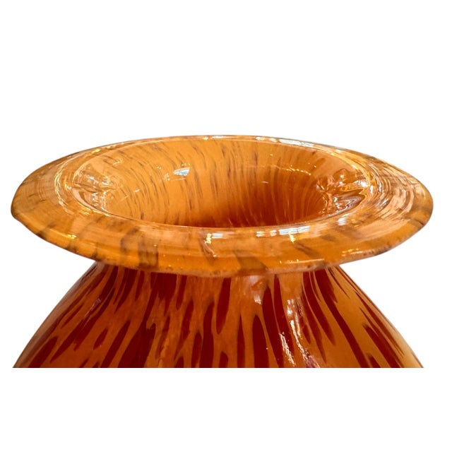 Yellow Late 20th Century Italian Tortoiseshell Art Glass Vase For Sale - Image 8 of 12