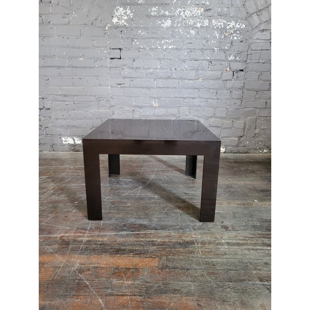 Great mid century side table for indoor, outdoor or sunroom. Molded plastic construction. Uncommon brown color. Circa...