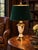 A commanding vintage table lamp with exceptional sculptural presence, this substantial 32-inch lamp combines genuine...