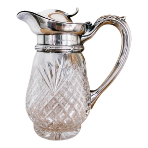 1906 Silver Plate & Cut Glass Syrup Pitcher From the Plankinton House in Milwaukee