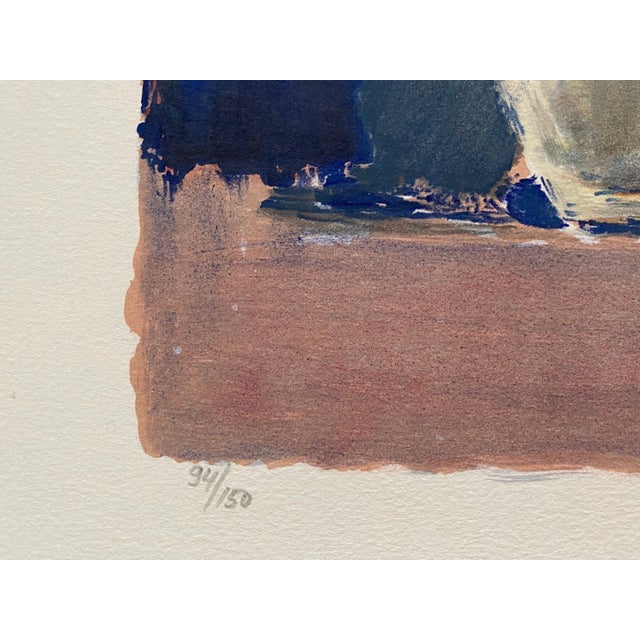 Printmaking Materials Efraim Fima, Chinese Israeli Modernist Still Life Lithograph Abstract Flowers in Vase For Sale - Image 7 of 10