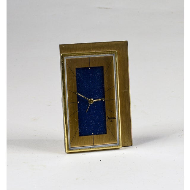 Table Clock in Gilt Metal with Original Chime from Jaccard, 1950s For Sale - Image 6 of 8