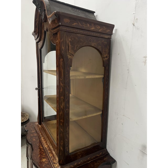Wood Dutch Inlaid Wood 2-Body Display Cabinet, 19th Century For Sale - Image 7 of 18