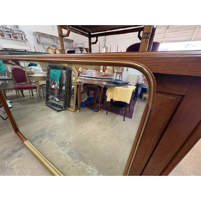 Mid-Century Modern 1940s Italian Art Deco Horizontal Mirror For Sale - Image 3 of 11