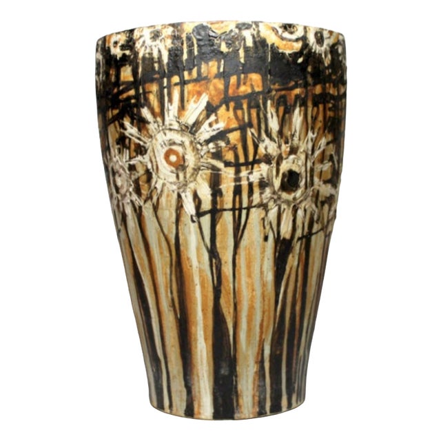 Large Vintage Pyrogranite Vase, 1950s For Sale