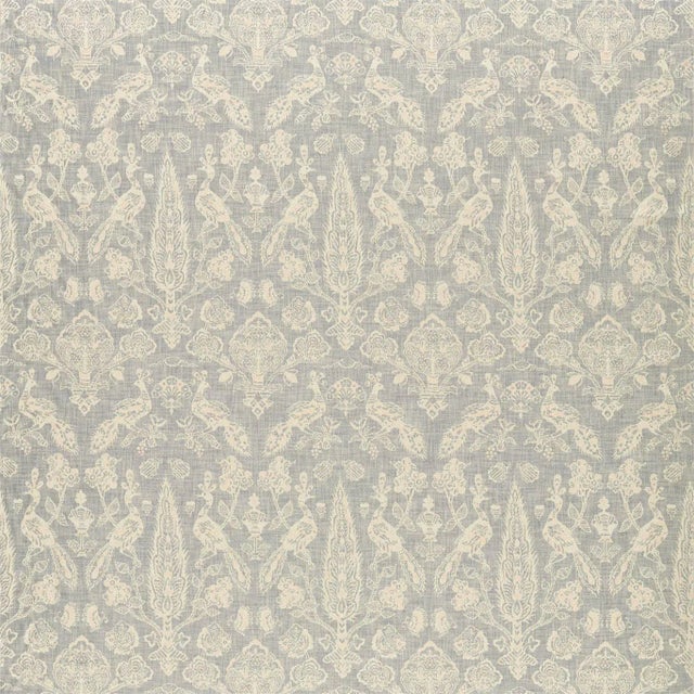 Sanderson Tamizart Fabric in Slate/Blush - a Sample For Sale