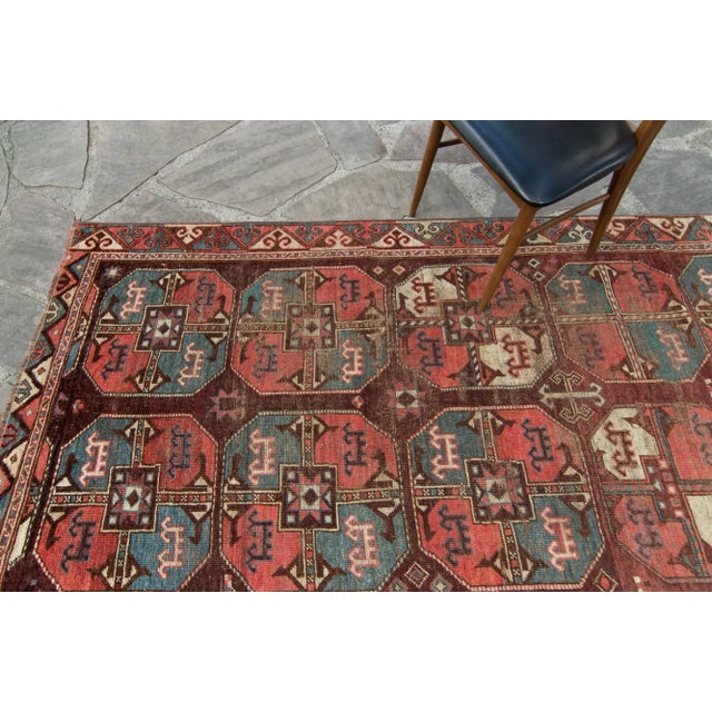 House of Séance - 1890s Antique Karakalpak Turkmenistan Wool Pile Hand-Knotted Rug - 4’4” X 8'7" For Sale In Los Angeles - Image 6 of 12