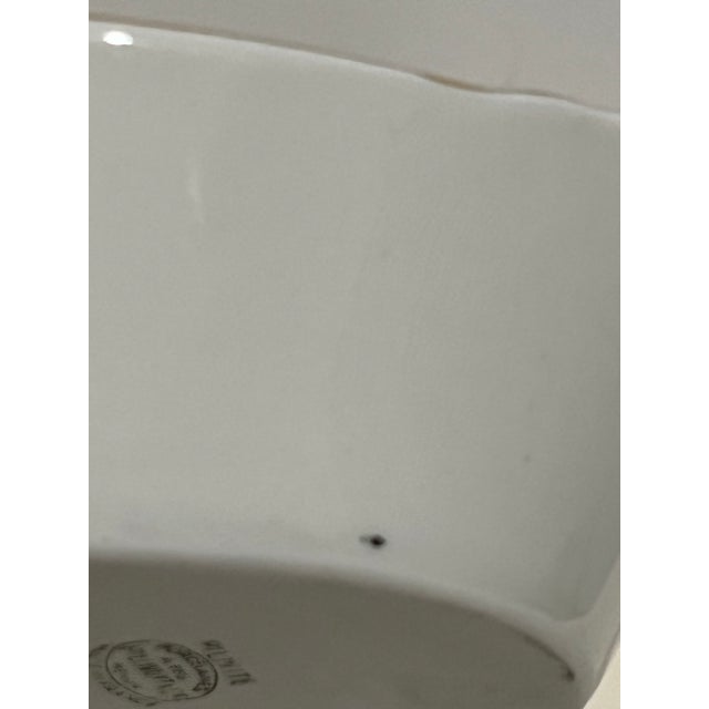 Two Nesting Pillivuyt France Porcelain Bird Gratin Dishes Gold Trim Vintage For Sale - Image 9 of 9