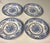 Wood & Son Vintage Blue Floral Wood and Sons "Kew Blue" Plates- Set of 4 For Sale - Image 4 of 8