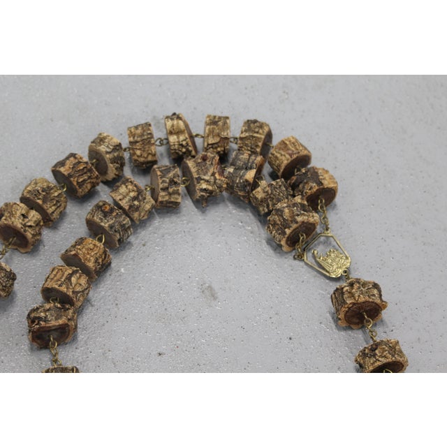 Beige Large Wall Bead Rosary Cross, 1970s For Sale - Image 8 of 18