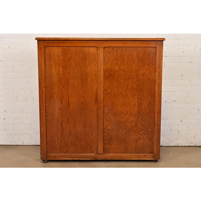 Antique Mission Oak Arts & Crafts Standing Map Case, Circa 1900 For Sale - Image 13 of 14