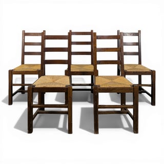 Vintage Brutalist Chairs, Set of 5 For Sale