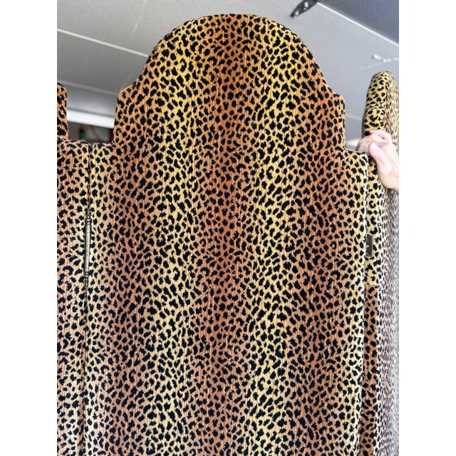 Leopard Print Upholstered Room Divider / Dressing Screen /Partition (3 Panels) For Sale - Image 12 of 12