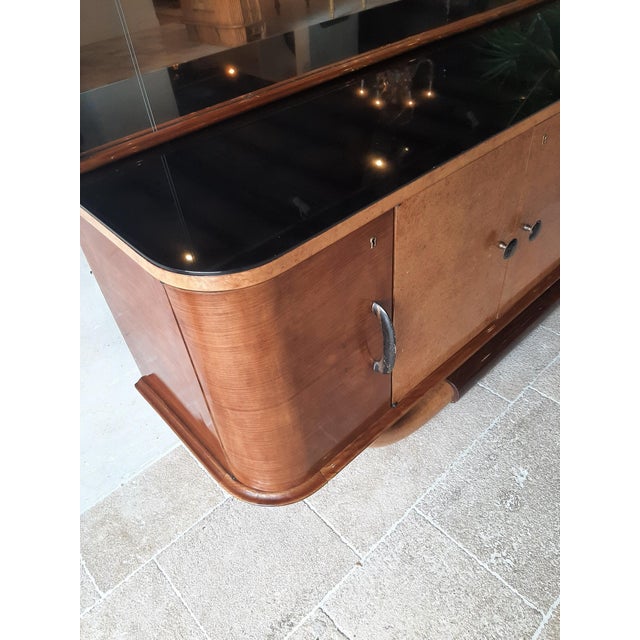 Osvaldo Borsani Mid-Century Italian Sideboard with Mirror attributed to Osvaldo Borsani, 1940s For Sale - Image 4 of 18