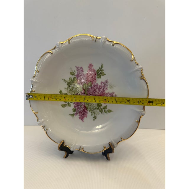Vintage Schuman Arzberg Bavaria Germany "Lilac Time" Scalloped Porcelain 12" Decorative Plate For Sale - Image 10 of 13