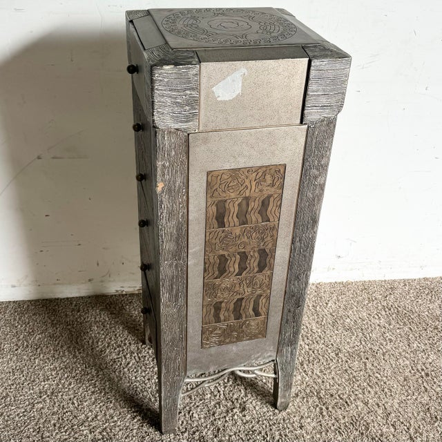 Postmodern Carved Jewelry Chest/Lingerie Armoire For Sale - Image 11 of 12