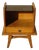 Vintage Bedside Table in Light Oak with Splayed Legs and Black Glass Top, 1960s For Sale