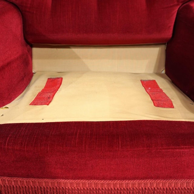 Art Deco Hollywood Regency Red Lounge Chair, 1940s For Sale - Image 12 of 18