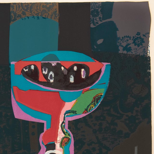 Ink Blue 'Still Life' by Roger Bezombes, Musee National d'Art Moderne, Grand Prix De Rome, Salon d'Automne For Sale - Image 8 of 8