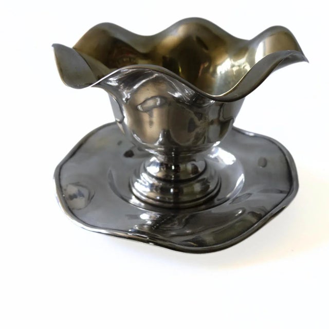 Silver Plated Sauce Bowl on Foot, Sweden, 1900s For Sale - Image 5 of 8