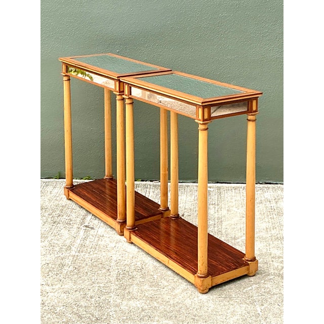 Vintage Inset Mirror Aide Tables - A Pair For Sale - Image 9 of 12