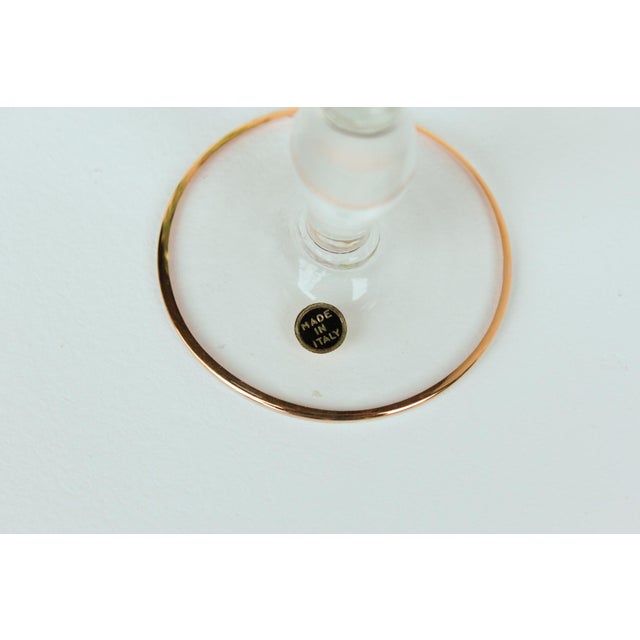 Vintage Italian Wine Glasses with Floral Decoration, 1960s, Set of 6 For Sale - Image 3 of 7