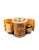 Luxury Smoking Set table lighter and cigars box and ashtray burl like resin, brass Italy 1970 H 14 × 14,5 cm diam....