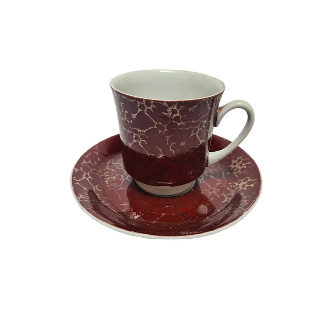 1970s Vintage Polish Cup and Saucer from Wałbrzych Pottery, 1970s, Set of 2 For Sale - Image 5 of 13