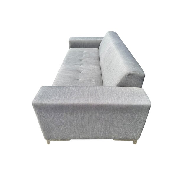 Early 21st Century Modern Thayer Coggin Silver Upholstered Sofa For Sale - Image 5 of 9