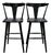 Four Hands Pair of 'Ripley' Black Oak Barstools - Black For Sale