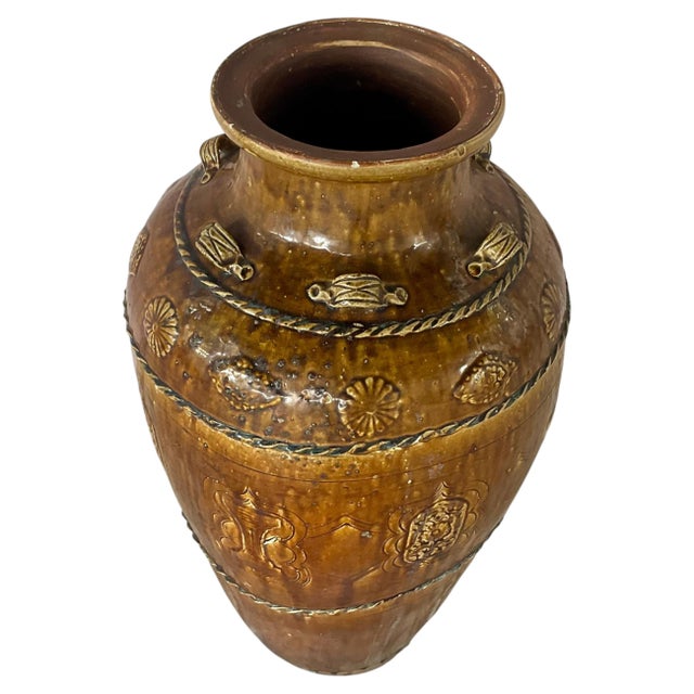 Ceramic Southeast Asian Qing Martaban Ware Storage Jar For Sale - Image 7 of 12