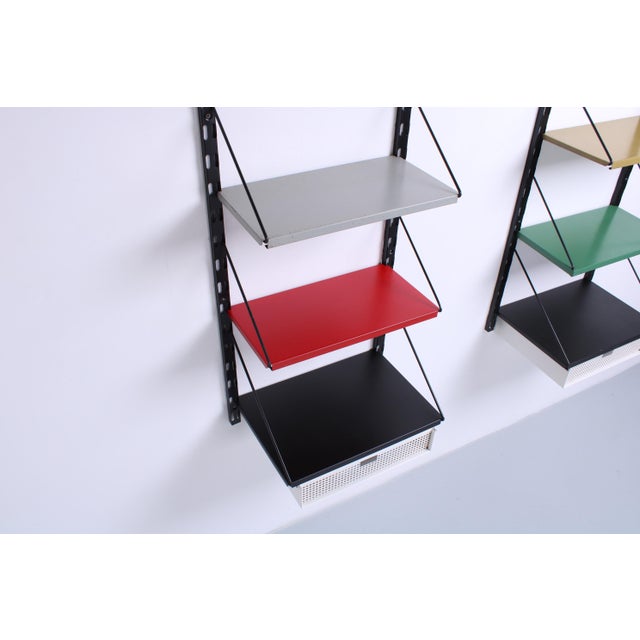 Modular Colored Metal Wall System by Tjerk Reijenga for Pilastro, 1950s, Set of 10 For Sale - Image 13 of 15