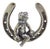 Vintage Italian Handmade Sterling Silver 925 Lucky Horseshoe with Cherub Figurine, 1980s For Sale