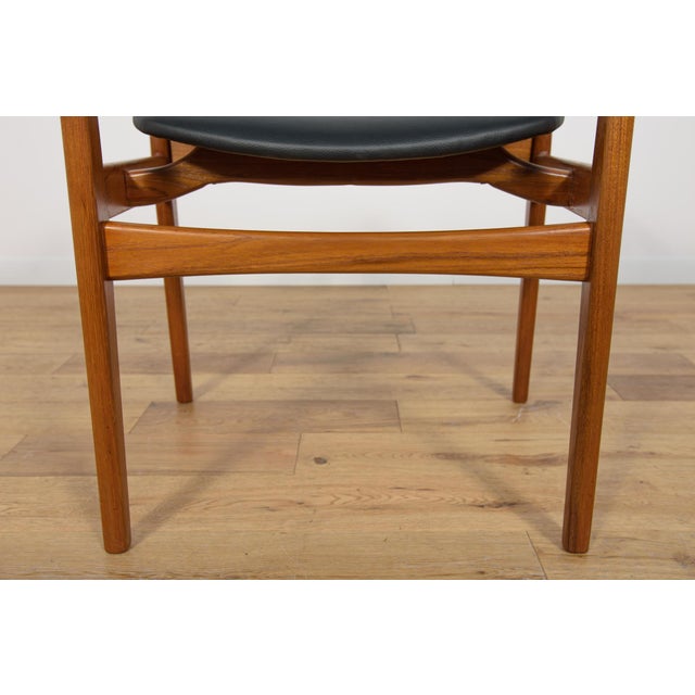 Mid-Century Teak & Leather Armchair, Denmark, 1960s For Sale - Image 15 of 17