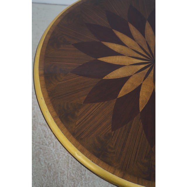 Maitland Smith Round Inlaid Mahogany Center Table For Sale In Philadelphia - Image 6 of 15