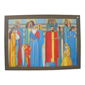 Religious Kings Queens & Prophets Colorful Signed J Turner? Oil Painting