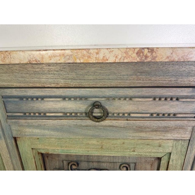 19th Century Italian Neoclassical Demilune Credenza With Marble Top For Sale In Los Angeles - Image 6 of 18