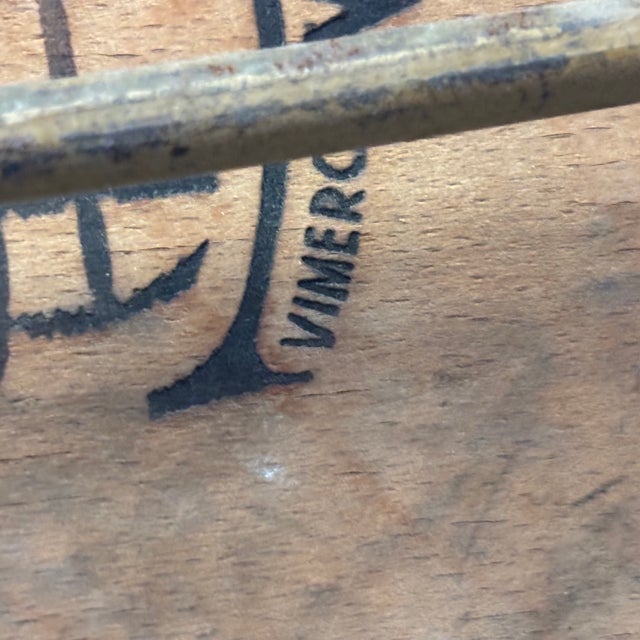 Vintage 1950s cinema chair with fire-branded Vimercate (Milan) company in iron patina and curved wood. Ideal for...