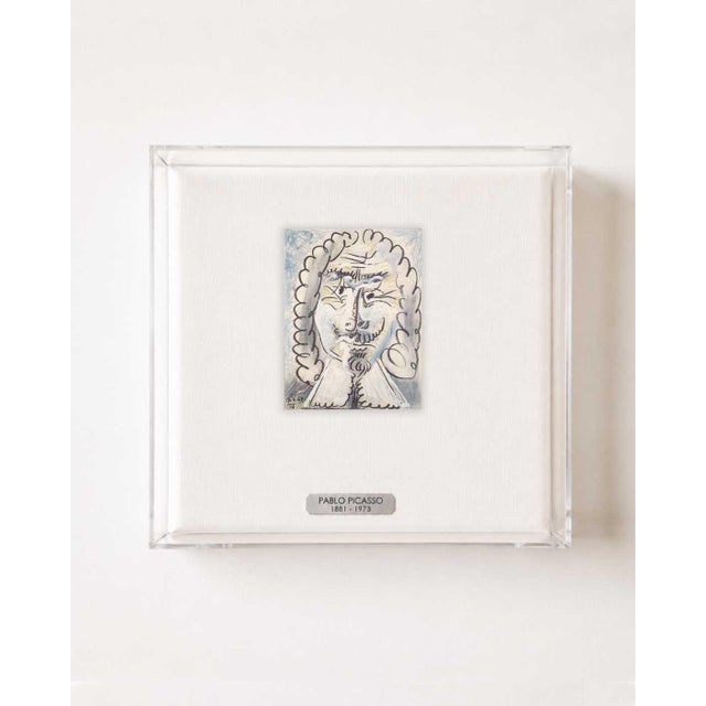 Pablo Picasso Set of 4 Vintage Pablo Picasso Tête De Mousquetaire Offset Lithograph Prints in Plexiglass Frames, 1960s For Sale - Image 4 of 10