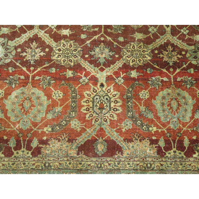Antique Zabihi Collection Crimson Persian Tabriz Room Size Rug - 9'8" x 12'10" For Sale - Image 11 of 11