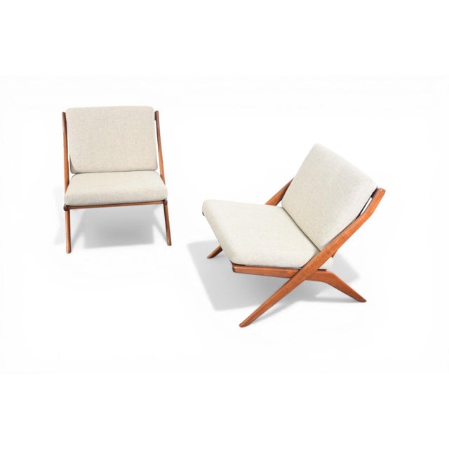 Mid 20th Century Mid 20th Century Pair of Folke Ohlsson Scissor Chairs in Teak for Dux For Sale - Image 5 of 12