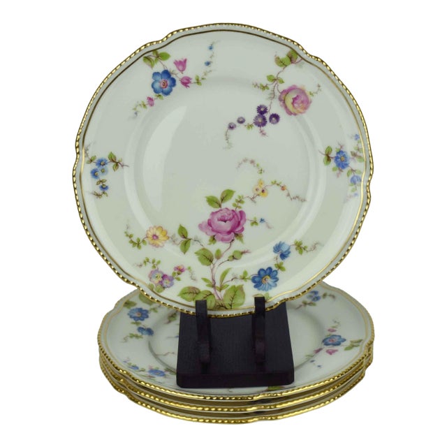 Mid 20th Century Castleton China Sunnyvale Pattern Floral Bread and Butter Plates - Set of 4 For Sale