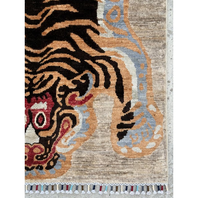 Tibetan Tiger Design Area Rug, 02'11 X 04'11 For Sale - Image 4 of 12