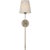 Thomas O'Brien for Visual Comfort Signature Bryant 27" Cordless Tail Sconce in Antique Nickel with Linen Shade For Sale - Image 10 of 13