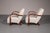 Wood Vintage Art Deco Lounge Chairs in White Leather, 1950s, Set of 2 For Sale - Image 7 of 14