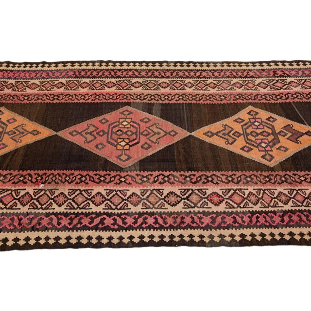 1960s 1960s Vintage Turkish Kilim Multicolor Handmade Tribal Wool Runner For Sale - Image 5 of 9