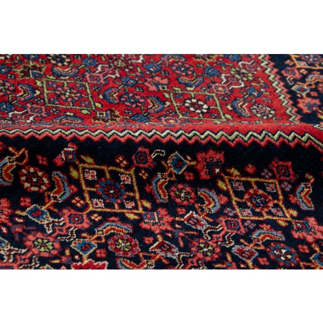Textile 1900s Antique Red Persian Bidjar Wool Rug With Allover Design For Sale - Image 7 of 9